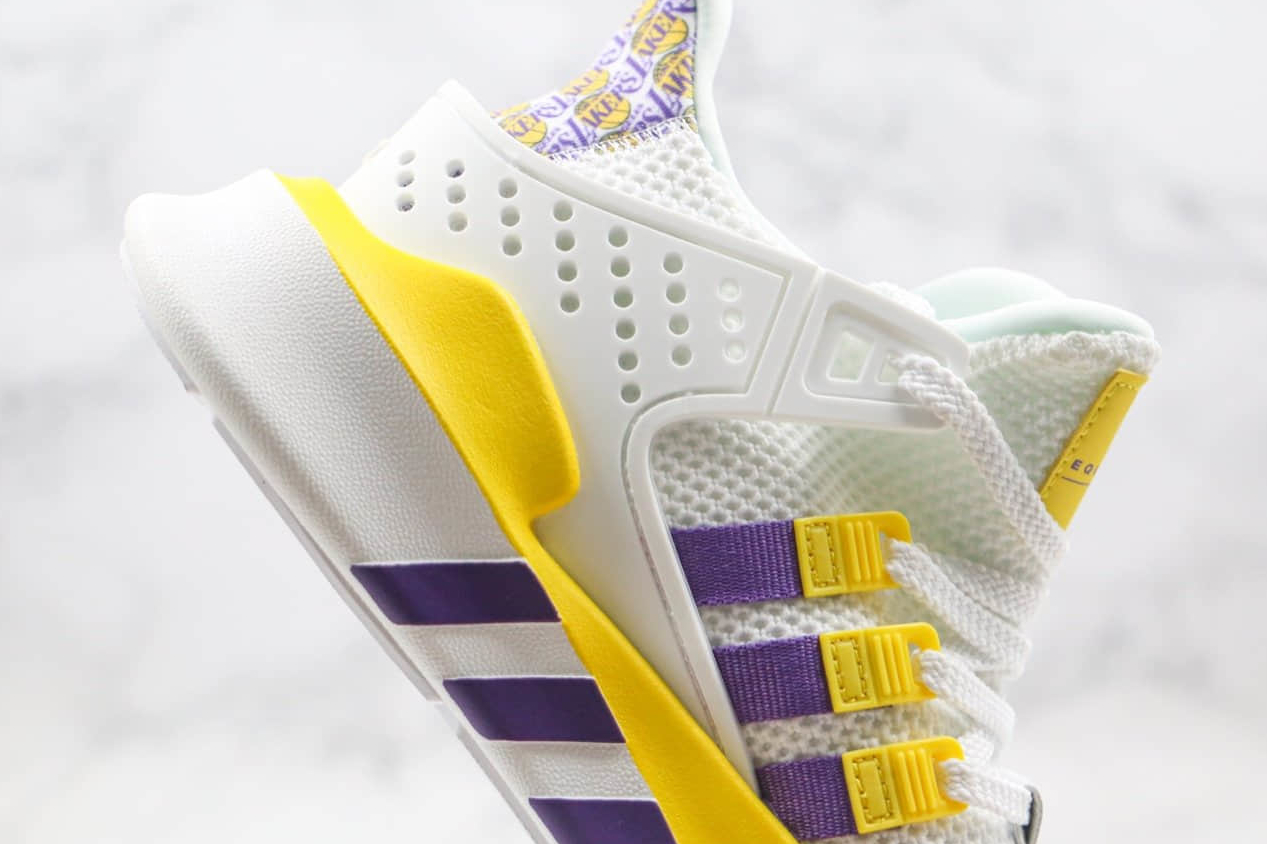 Adidas EQT Bask ADV Lakers White Purple Yellow FU9411 - Exclusive Lakers Colorway!