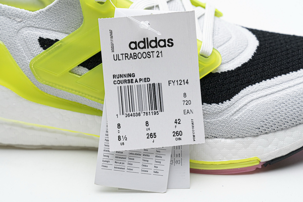 Adidas Ultra Boost 21 White Volt FY1214 - Energize Every Step!