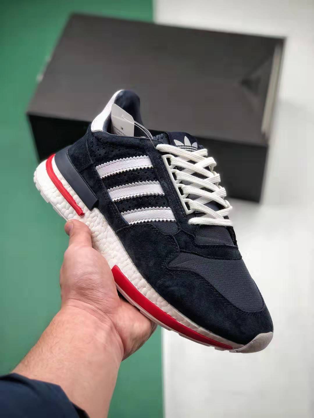 Adidas Clover ZX 500 Cloud White Blue Red Shoes - BB6843