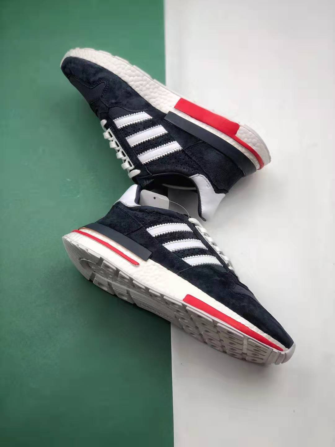 Adidas Clover ZX 500 Cloud White Blue Red Shoes - BB6843