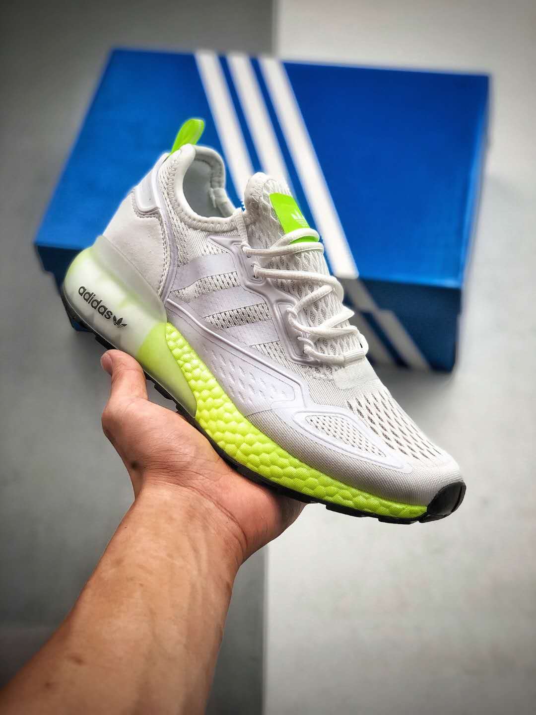 Adidas ZX 2K Boost Cloud White Solar Yellow FW0480 - Stylish Sneakers for Men