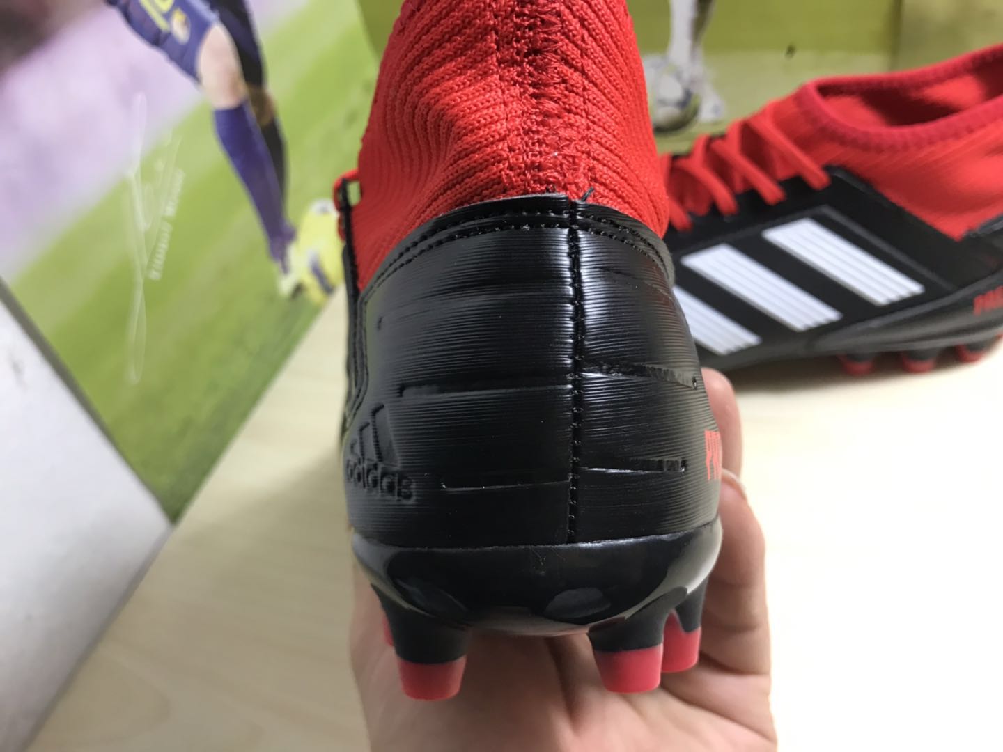 Adidas PREDATOR 18.3 AG Artificial Grass Black Red Soccer Cleats - BB7747