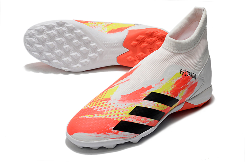 Adidas Predator 20.3 Laceless TF - White Orange Black - High Performance Soccer Shoes