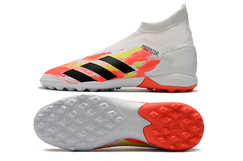 Adidas Predator 20.3 Laceless TF - White Orange Black - High Performance Soccer Shoes