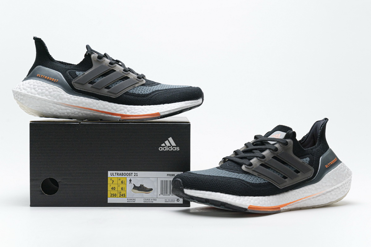 Adidas UltraBoost 21 'Black Screaming Orange' FY0389 - Stylish and High Performance Sneakers