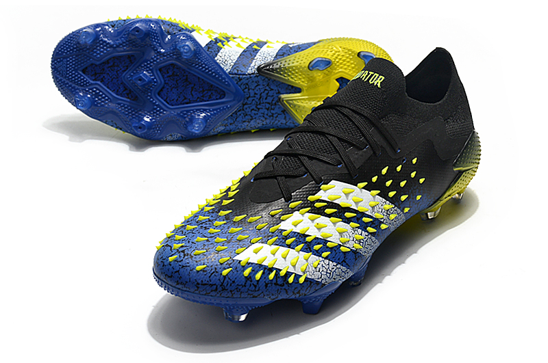 Adidas Predator Freak .1 Low FG - Stylish Blue Core Black White Solar Yellow - Shop Now!